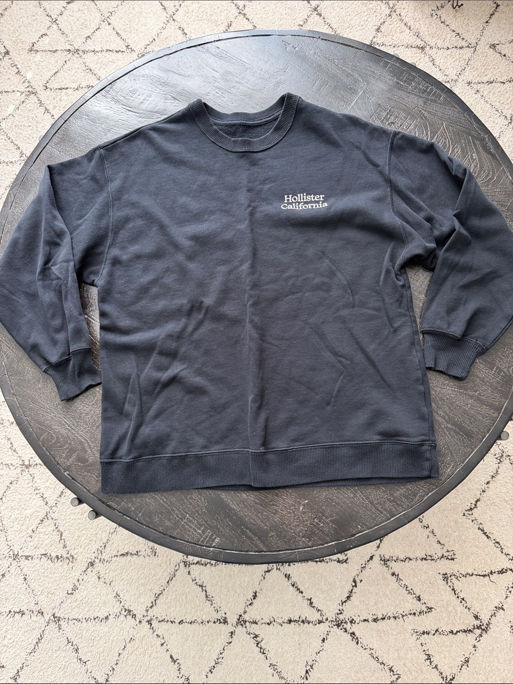 Hollister Black Oversized Sweatshirt with White Logo